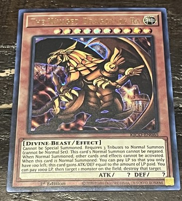 The Winged Dragon of Ra UR Pharaoh's Rare KICO-EN065 King's Court NM or Better-image
