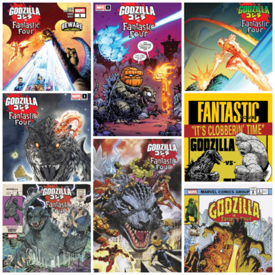 [8 PACK] Godzilla vs. Fantastic Four #1 Kubert Momoko Skottie Yu Bagley Foil ✨✨✨-image
