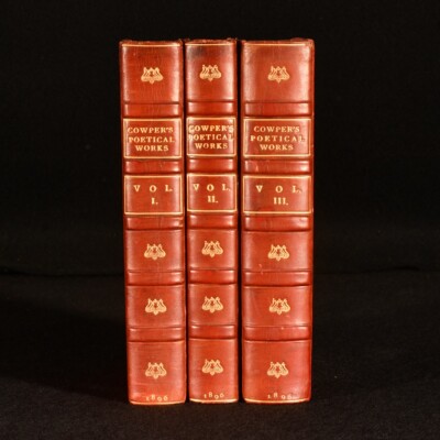1895-96 3vol The Poetical Works of William Cowper With Notes and a Memoir by ...-image