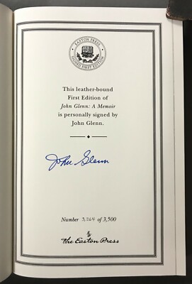 SIGNED Limited First Edition   John Glenn: A Memoir   Easton Press  1999 -image