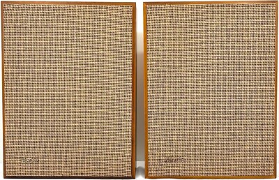Vintage Mid Century Modern The Fisher KS-1 Woofer Floor Speakers - Walnut Bodies-image
