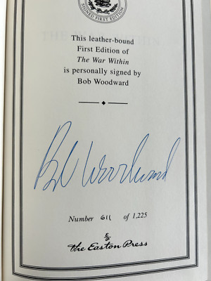 THE WAR WITHIN by Bob Woodward SIGNED Leather Bound 1st Edition w/ COA-image