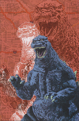 Godzilla vs America Los Angeles #1 1:50 Dave Baker Virgin Variant IDW 2025-image