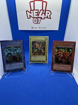 Yu-Gi-Oh Le 3 Goddess Egypt Dragon Winged of Ra Obelisk Slifer Of Sky Ita NM-image