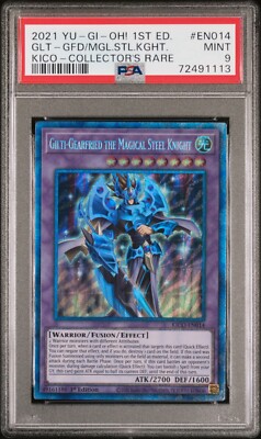 Yugioh Gilt-Gearfried The Magical Steel Knight Collectors Rare PSA 9 KICO-EN014-image