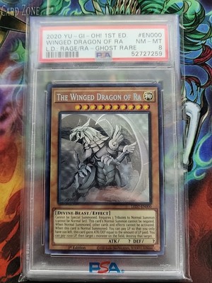 Yugioh! The Winged Dragon of Ra LED7-EN000 Ghost Rare 1st Edition PSA 8 NM-MT-image