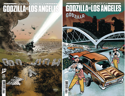(2025) IDW COMICS GODZILLA VS AMERICA ( LOS ANGELES) #1 A & B Variant Cover Set-image