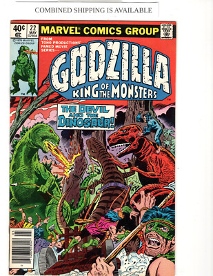 Marvel Comics Godzilla Vol.1 #22 VF+ NM- Devil Dinosaur Appearance-image