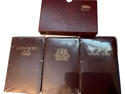 WORD OF LIFE, SET OF THREE LEATHER BOUND BOOKS.-image