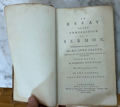 1779 - CLAUDE'S ESSAY ON A COMPOSITION OF A SERMON - REV JOHN CLAUDE - ENGLISH-image