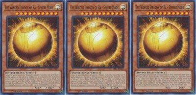 * 3X THE WINGED DRAGON OF RA - SPHERE MODE 3X * SUPER RARE SET RA01-EN007 YUGIOH-image