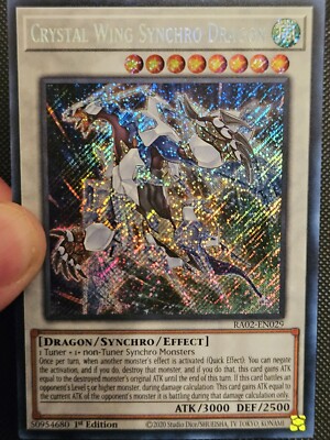 YuGiOh! Crystal Wing Synchro Dragon RA02-EN029 Secret Rare 1st Edition Near Mint-image