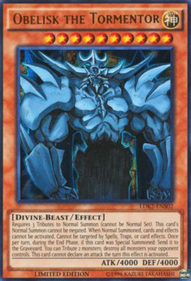 1X NM Obelisk the Tormentor - LDK2-ENS02 - Ultra Rare Limited Edition - Yugi-image