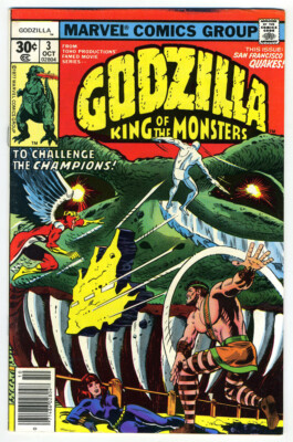 Marvel Godzilla #3 1977 7.5 VF- OW/W pages. Copy D-image