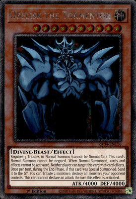 Obelisk The Tormentor - Platinum Secret Rare 1st Ed. RA04-EN116 - NM - YuGiOh-image