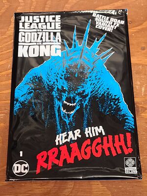 JUSTICE LEAGUE VS GODZILLA VS KONG #1 CVR F GODZILLA ROAR SOUND FX VAR DC COMICS-image