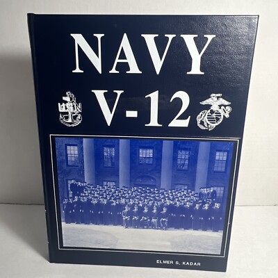 1996 NAVY V-12: WWII Program Book - Leather Hardcover, 1st Edition, VGC & RARE-image