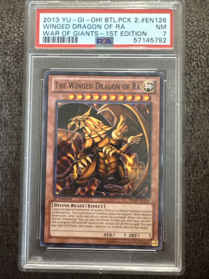 2013 Yugioh Winged Dragon Ra EN126 War of Giants 1st Edition PSA 7 -image