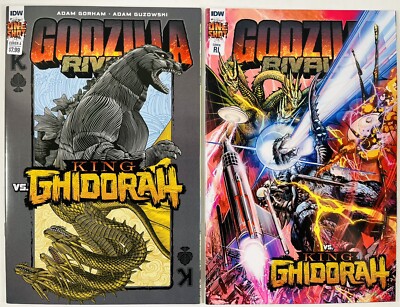 LOT OF 2 GODZILLA RIVALS VS KING GHIDORAH 1-SHOT + 1:10 RI VARIANT IDW 2020 -image