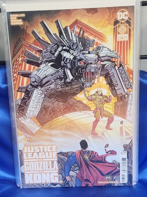 Justice League vs. Godzilla vs. Kong #7 Cover A. We Combine. We Pack Well-image