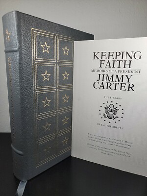 SIGNED FIRST EDITION Easton Press KEEPING FAITH Jimmy Carter 1ST Leather UNREAD-image