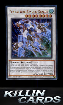 1st Edition Crystal Wing Synchro Dragon (UR) RA02-EN029 Ultra Rare 25th Annivers-image