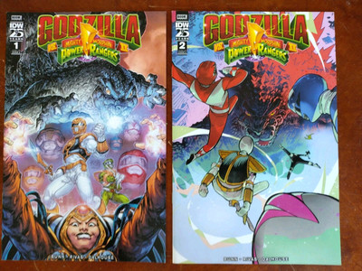 Godzilla vs Mighty Morphin Power Rangers II #1 & #2 NM Condition (2022 IDW/Boom)-image