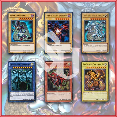 YuGiOh 25TH ANNIVERSARY PROMO GOD CARD RA SLIFER OBELISK BLUE RED EYES LC01🔥-image