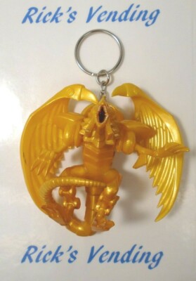 Yu-Gi-Oh Yugioh Keychain Keyring Winged Dragon Of Ra Gold-image