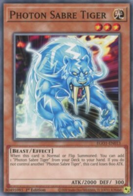  1x Photon Sabre Tiger - EGO1-EN013 - Common - 1st Edition - Egyptian God Deck: -image