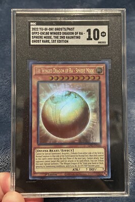Winged Dragon Of Ra -Sphere Mode GFP2-EN180 Ghost Rare (Holoshift) SGC 10 Graded-image