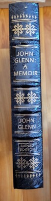SENATOR JOHN GLENN SIGNED - A MEMOIR - EASTON PRESS LEATHER - NASA MERCURY NEW-image