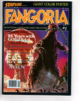 FANGORIA #1 (1979) - GRADE 9.2 - KERRY O'QUINN INCLUDES GODZILLA POSTER HORROR-image
