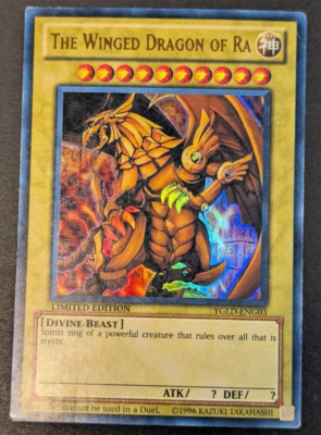 Yugioh TCG - 1x the Winged Dragon of Ra - YGLD-ENG03 - LP/MP, Limited Ultra Rare-image
