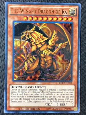 Yu-Gi-Oh #LDK2-ENS03 The Winged Dragon of Ra Limited Ed Ultra Rare HP (Scuffing)-image
