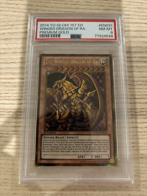 The Winged Dragon of Ra PGLD-EN031 1st Edition PSA 8 NM Premium Gold-image
