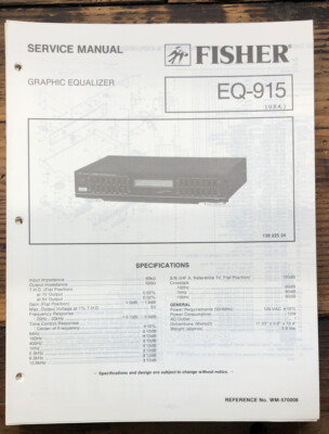 Fisher EQ-915 Equalizer  Service Manual *Original*-image