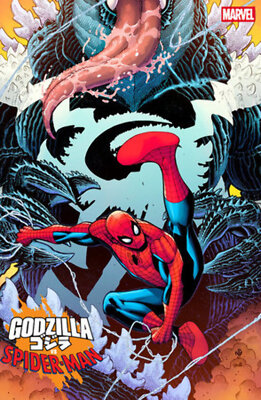 Godzilla vs Spider-Man #1 Nick Bradshaw Venomized Godzilla-image
