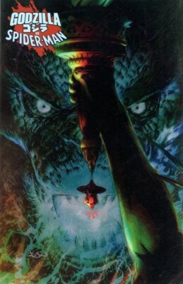 GODZILLA VS SPIDER-MAN #1 PATRICK GLEASON FOIL VARIANT COVER MARVEL 2025-image