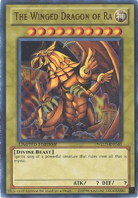 Yu-Gi-Oh Card - YGLD-ENG03 - THE WINGED DRAGON OF RA (ultra rare holo) - NM/Mint-image