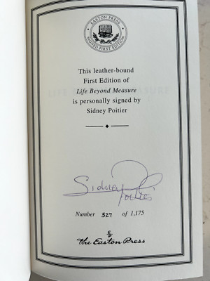 LIFE BEYOND MEASURE by Sidney Poitier SIGNED 1st Edition w/ COA-image