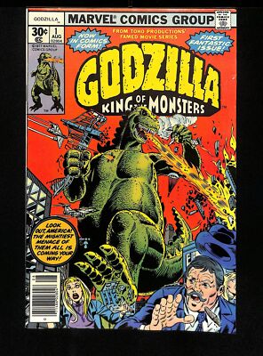 Godzilla (1977) #1 VF+ 8.5 Nick Fury Jimmy Woo! Herb Trimpe Cover and Art!-image