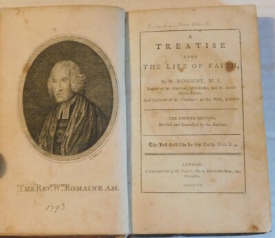 1793 TREATISE UPON THE LIFE OF FAITH by WILLIAM ROMAINE. Cornelia Van Kleek copy-image