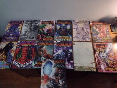 1 LOT OF 13 GODZILLA RIVALS IDW COMICS : RI VARIANT COVERS MOTHRA GIGAN GHIDORAH-image