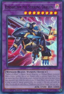 1 x Rindbrumm the Striking Dragon - RA02-EN025 - Super Rare - 1st Edition Near M-image