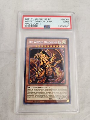 2021 YuGiOh The Winged Dragon of Ra KICO-EN065 Secret Pharaohs Rare 1st Ed PSA 9-image