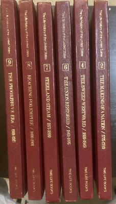 6 Volumes Time Life History of the United States Vintage HC Faux Leather-image