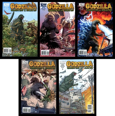 Godzilla Gangsters & Goliaths Comic Set 1-2-3-4-5 Lot A IDW Gojira Kaiju Mothra-image