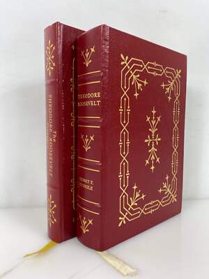 2 Volumes: Theodore Roosevelt A Biography/The TR Treasury Easton Press Leather-image