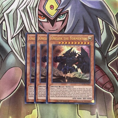 MVP1-ENSV5 x3 Obelisk the Tormentor Ultra Rare Excellent Conditon Yugioh-image
